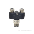 Y-connector M12 hane till 2 m8 kvinnlig